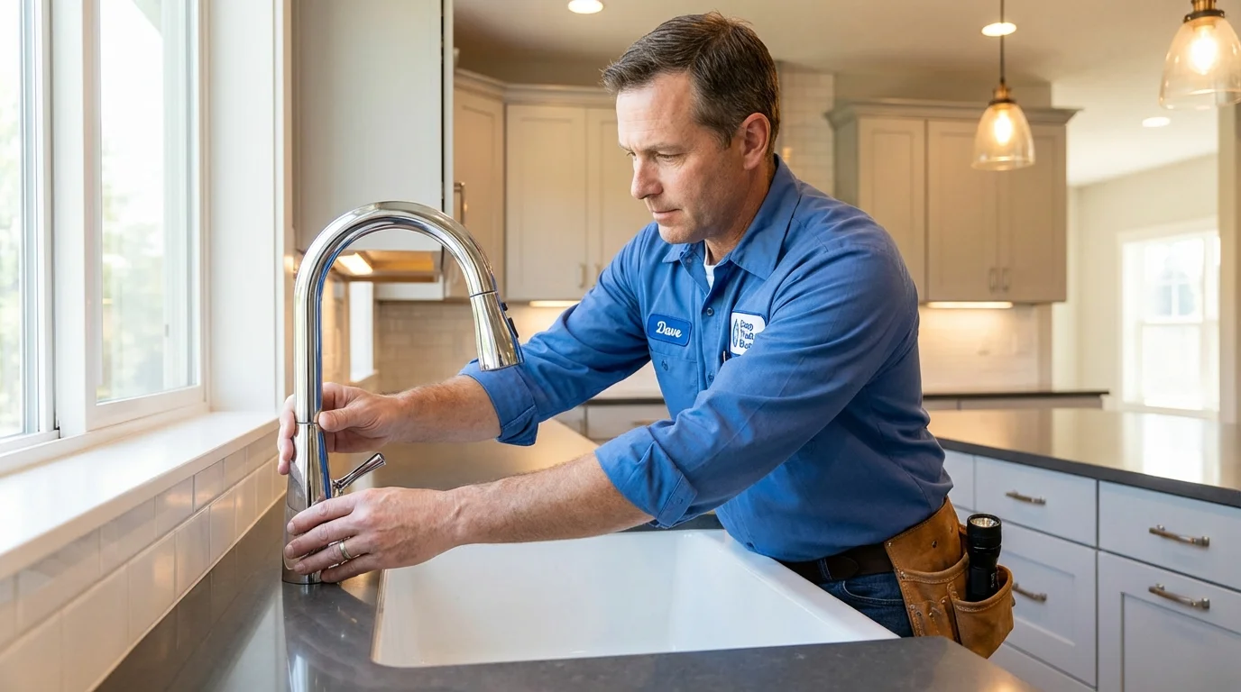 Kitchen faucet installation by Johns Plumbing LLC in Sheffield Lake